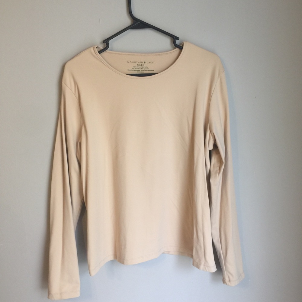 Mountain Lake Tan Long Sleeve Shirt Stretchy XL